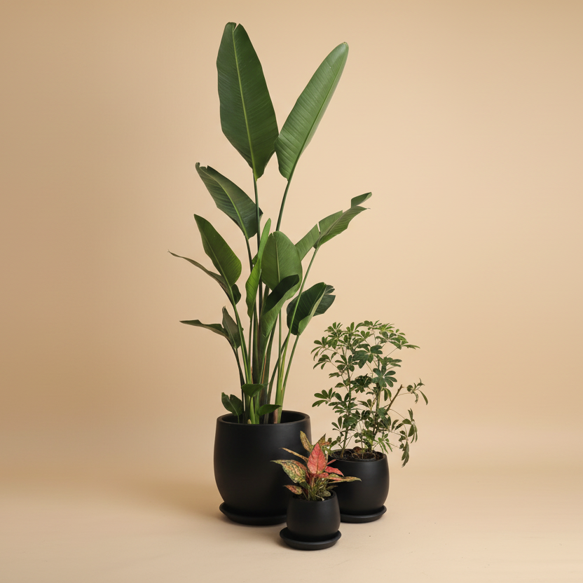 plastic plant pots egypt Large Indoor Plant Trio – Medium Light Plants