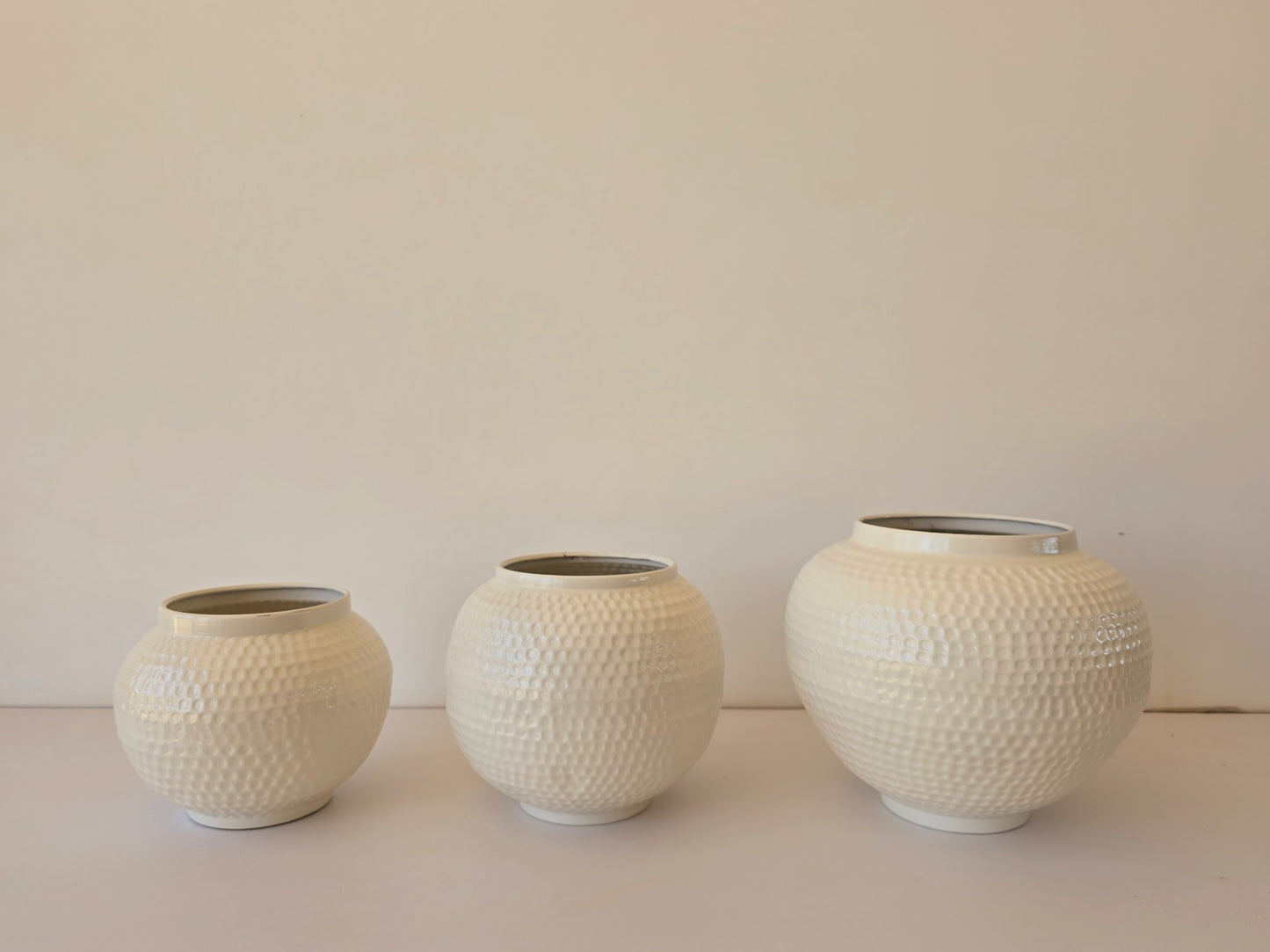 Hammered Metal Planters