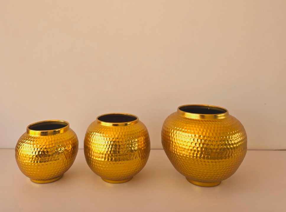 Hammered Metal Planters
