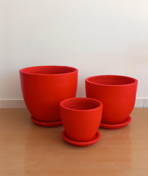 Large Plain Trio Planters