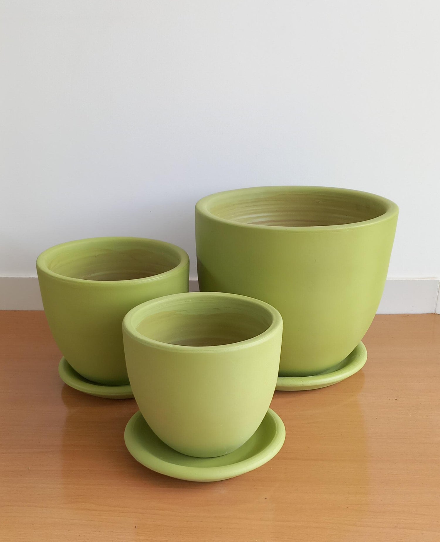 Large Plain Trio Planters