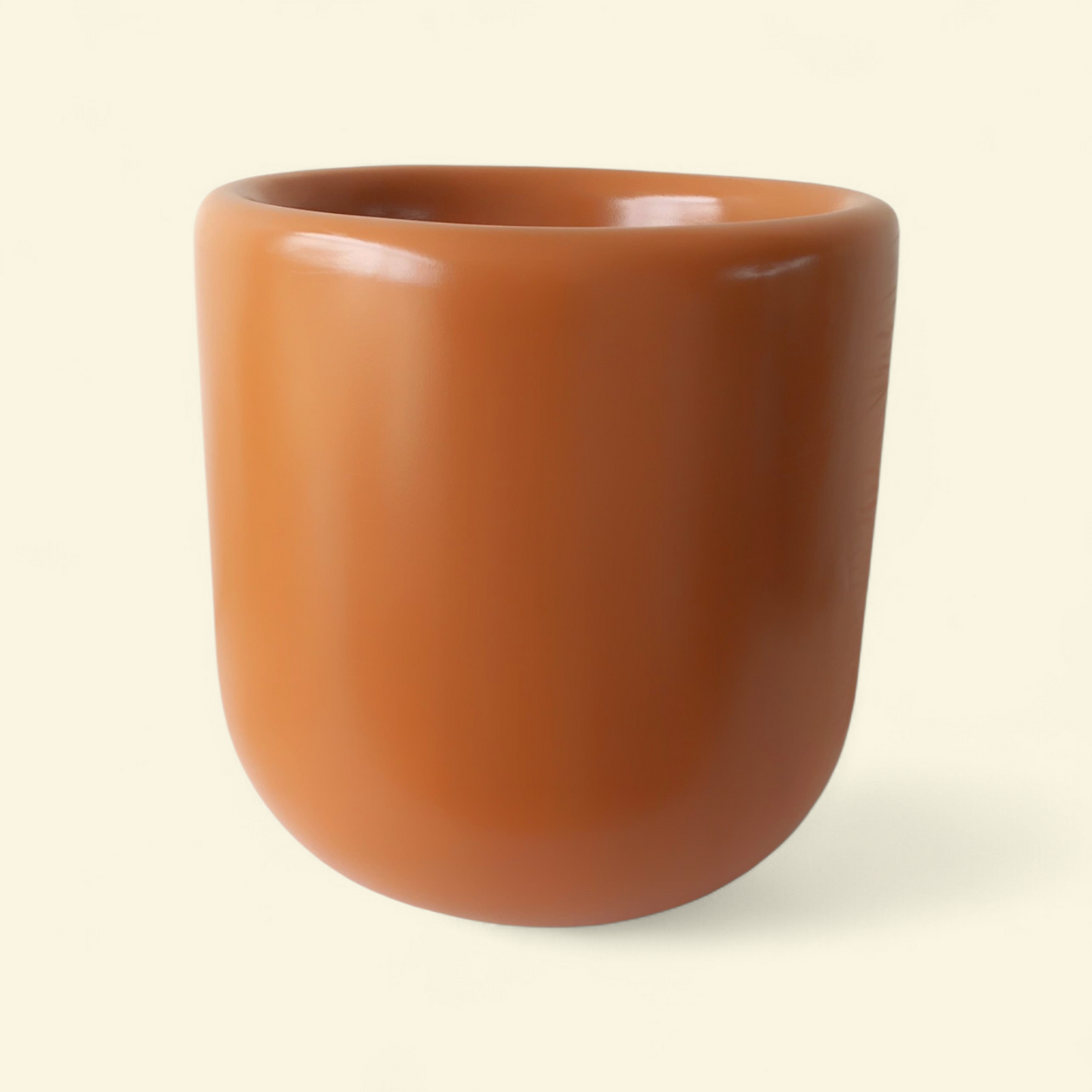 Terracotta fiberglass planter with smooth finish, available in 30cm, 40cm and 50cm sizes for indoor and outdoor plants
